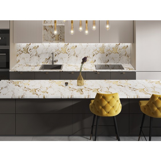 Столешница «Скиф» Мрамор золотой арт. 113, 3000 x 600 x 26 мм #2