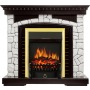 Каминокомплект Glasgow - Венге / Белый с очагом Fobos FX Brass