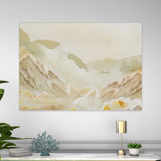 Картина на стену большая на холсте интерьерная “Горный хребет”, размер 60х90 см #1
