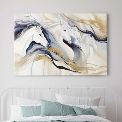 Картина на стену большая на холсте интерьерная "Лошади", размер 40х60 см