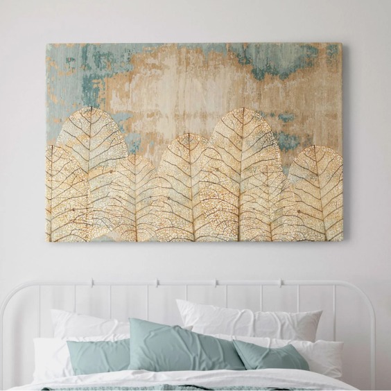 Картина на стену большая на холсте интерьерная "Золотые листья", размер 50х80 см #1 Картина на стену большая на холсте интерьерная "Золотые листья", размер 50х80 см #1