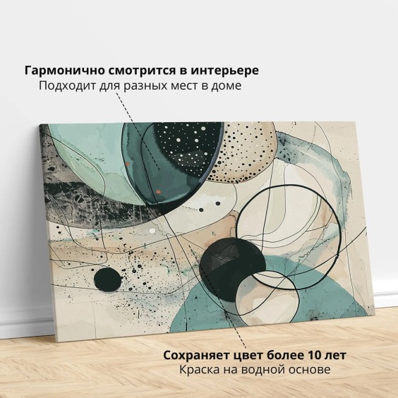 Интерьерная картина "Абстрактная вуаль" на холсте, большая, размер 60х90 см #3