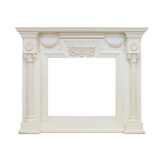 Каминокомплект London - Слоновая кость с патиной с очагом Vision 30 EF LED FX #2 Каминокомплект London - Слоновая кость с патиной с очагом Vision 30 EF LED FX #2