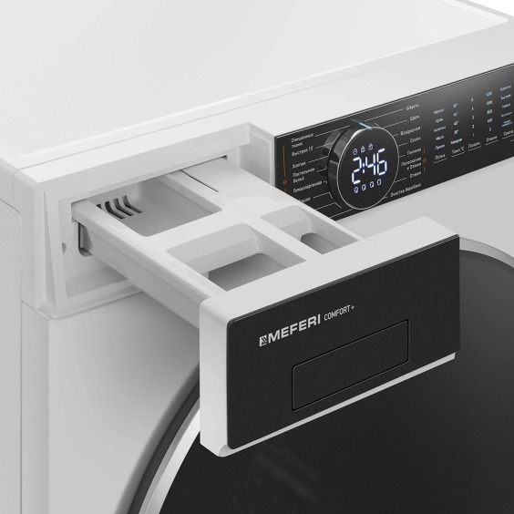 Стиральная машина с сушкой 2 в 1, инвертором и паром Meferi MFWD1071216WH Comfort Plus отдельностоящая белая, с прямым приводом, загрузка 10 кг стирка, 7 кг сушка #12