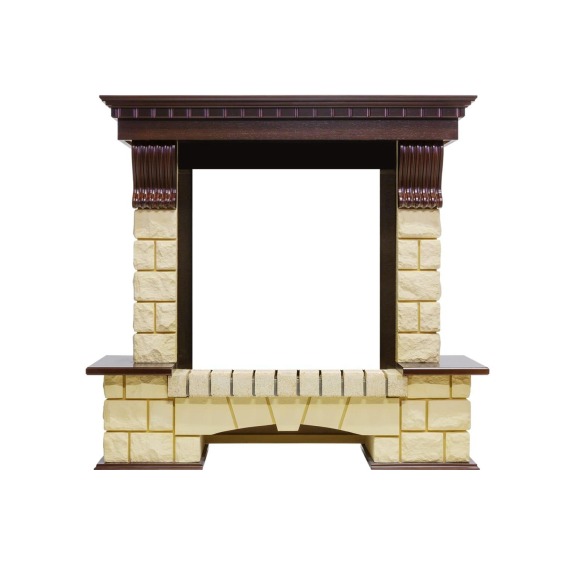 Каминокомплект Pierre Luxe - Темный дуб / Шампань с очагом Aspen Gold #2 Каминокомплект Pierre Luxe - Темный дуб / Шампань с очагом Aspen Gold #2