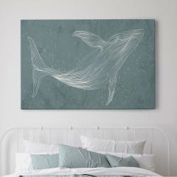 Интерьерная картина "Кит абстракция" на холсте, большая, размер 40х60 см