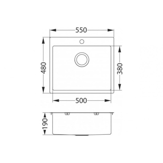 Alveus Quarto 10 BRS-90 550x480 кухонная мойка #3