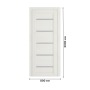 Дверь межкомнатная DK-Doors D-1 Эшвайт/Матовое стекло, 2000х800, Полотно