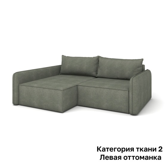Диван Rivalli Лофт с узким подлокотником левая оттоманка, категория ткани 2 #1
