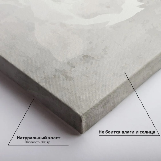 Интерьерная картина "Белые цветы в сером" на холсте, большая, размер 40х60 см #4