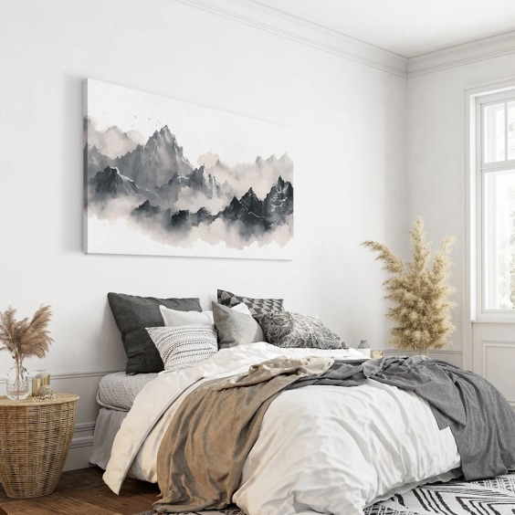 Интерьерная картина "Тени гор" на холсте, большая, размер 30 на 45 см #6