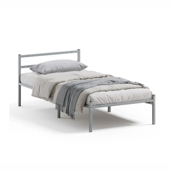 Односпальная кровать металлическая Лофт компакт, 80х190 см, Серый #1 Односпальная кровать металлическая Лофт компакт, 80х190 см, Серый #1