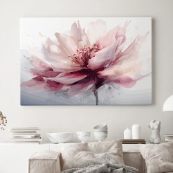 Интерьерная картина "Нежно-розовый цветок" на холсте, большая, размер 40х60 см