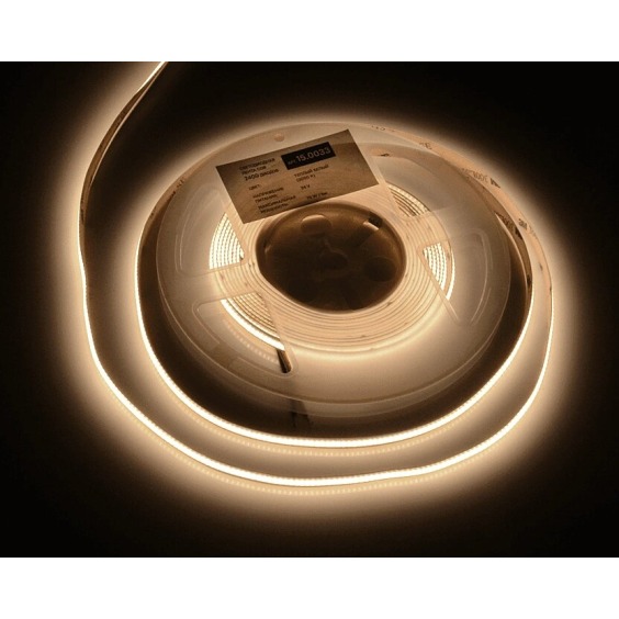 Лента светодиодная AQ Led-Line COB, 480 LED/м 24V 14W/м 8 мм IP20 Теплый белый 2800-3200 К, 5 м (15.0033) #4