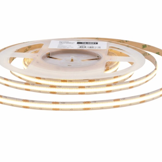 Лента светодиодная AQ Led-Line COB, 480 LED/м 12V 14W/м 8 мм IP20 Теплый белый (2800-3200 К), 5 м (15.0031) #1