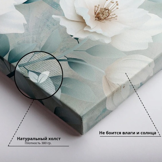 Интерьерная картина на стену "Цветы благополучия" большая, размер 50х80 см #4