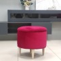 Пуф круглый с местом для хранения, Малиновый