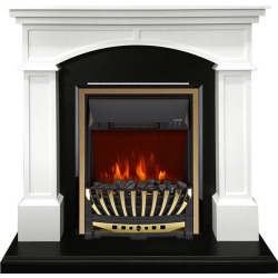 Каминокомплект Langford - Белый с черным с очагом Aspen Gold