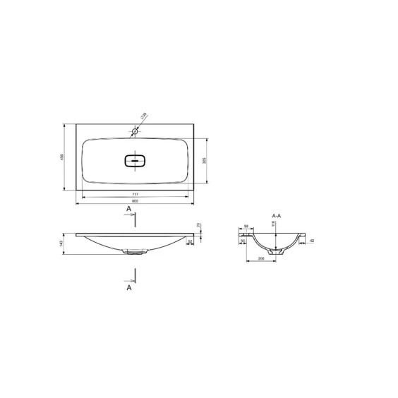 Раковина для ванной Uperwood Smile 80 см, белая глянцевая #3