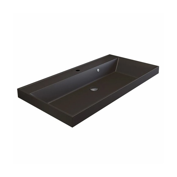 Раковина для ванной кварцевая Uperwood Classic Quartz 90х45х15 см, коричневая матовая, трюфель #2
