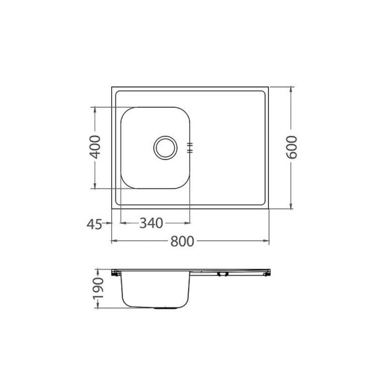 Alveus Classic Pro 30 SAT-90 800X600 1X L/ I кухонная мойка #2