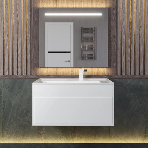 Тумба под раковину для ванной подвесная Uperwood Lotus Premium 80х50х42 см, белая #10