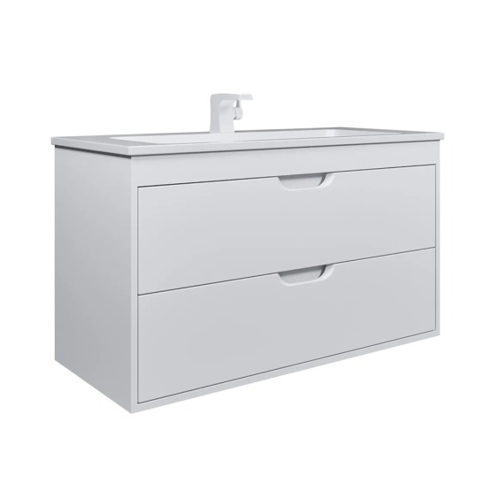 Тумба под раковину для ванной подвесная Uperwood Modul 95х44,4х55 см, белая матовая #2