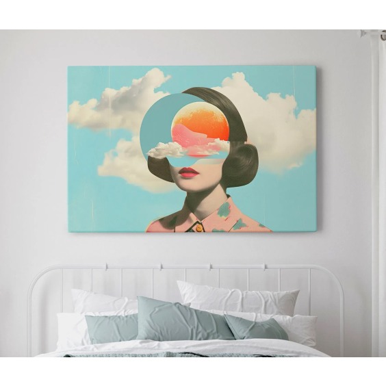 Интерьерная картина "Ретро закат" на холсте, большая, размер 60х90 см #4