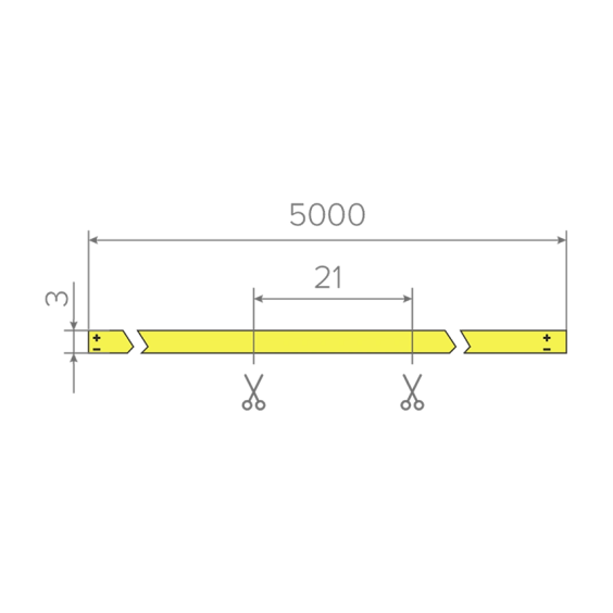 Лента светодиодная AQ Led-Line COB, 348 LED 12V 7W/м 3 мм IP20 Нейтральный белый (4000-4400 К), 5 м #3
