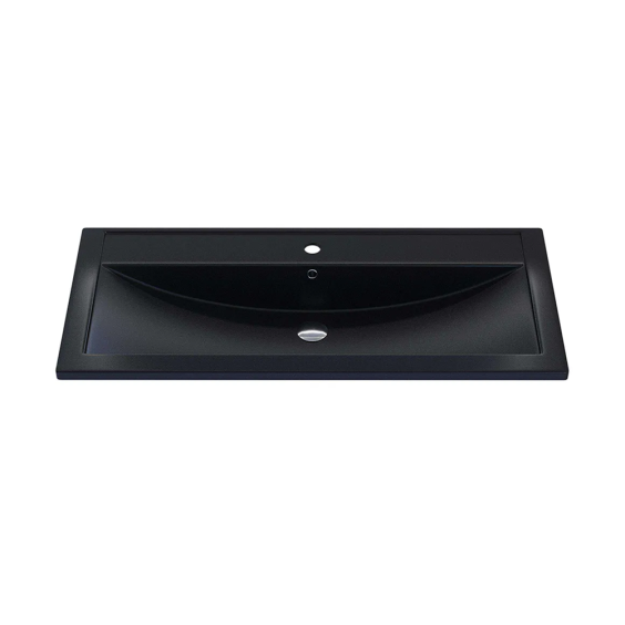 Раковина для ванной кварцевая Uperwood Foster Quartz 100х45,5х17,5 см, черная матовая, космос #1