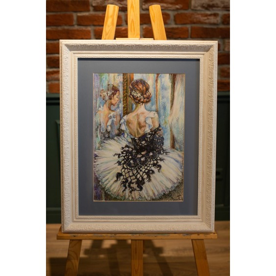 Картина "Балерина с медными волосами", масляная пастель, 62 х 50 см #5