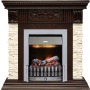 Каминокомплект Luxemburg (каменный) - Сланец/Темный дуб с очагом Danville Chrome FB2