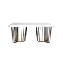 Стол обеденный Pearl white, Белый искусственный мрамор/золото