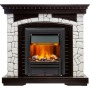 Каминокомплект Glasgow - Венге / Белый с очагом Brookline Black