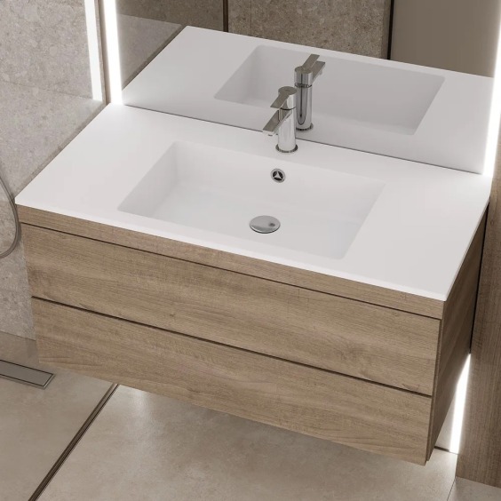 Раковина для ванной Uperwood Megan 100х48х16,5 см, белая матовая #4