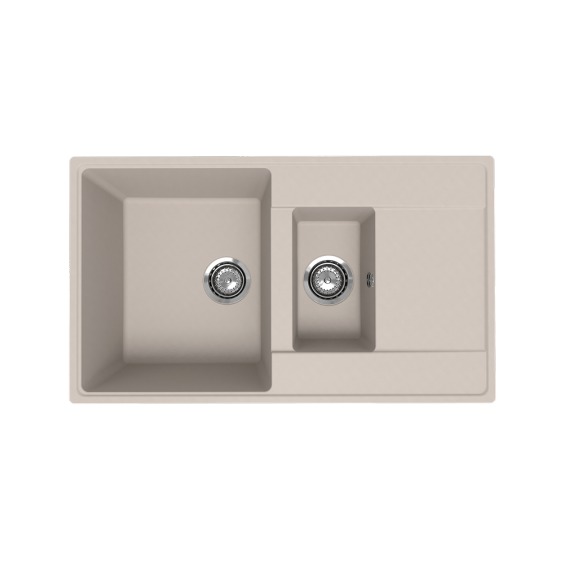 Мойка для кухни кварцевая Ulgran Quartz Prima 860-02, лён, 1,5 чаши #1