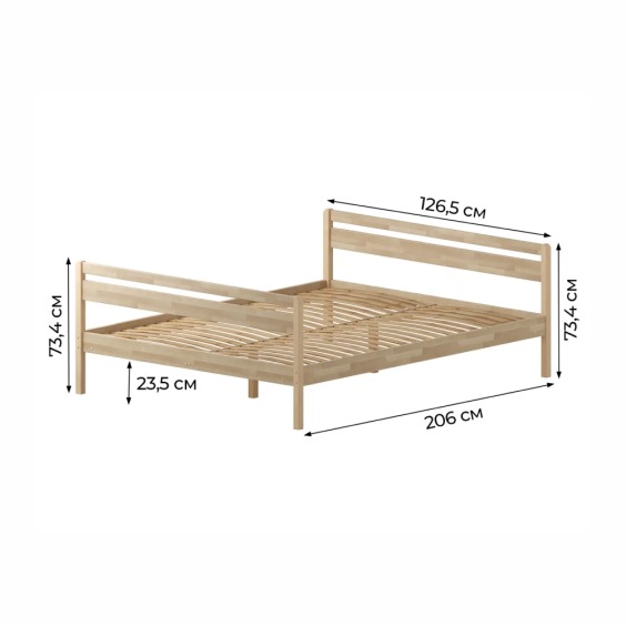 Комплект кровать Лето База 120x200+Н3+Н3, без обработки #2