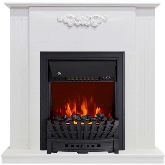 Каминокомплект Lumsden - Белый дуб с очагом Aspen Black #1