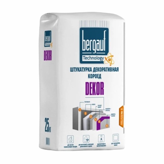Штукатурка декоративная Bergauf Dekor Зима, короед, 25кг #1 Штукатурка декоративная Bergauf Dekor Зима, короед, 25кг #1