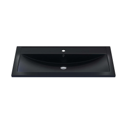 Раковина для ванной кварцевая Uperwood Foster Quartz 100х45,5х17,5 см, черная матовая, уголь