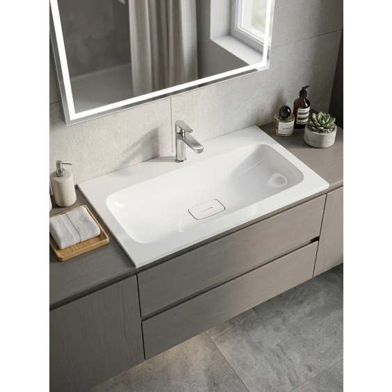 Раковина для ванной Uperwood Smile 80 см, белая глянцевая #2