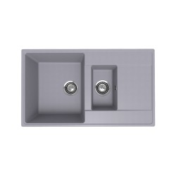 Мойка для кухни кварцевая Ulgran Quartz Prima 860-05, бетон, 1,5 чаши