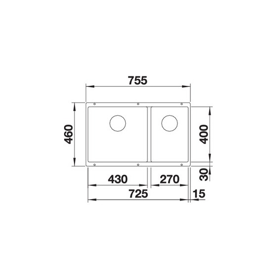 Blanco Subline 430/270-U Silgranit PuraDur антрацит c отводной арматурой InFino мойка #2