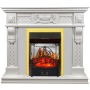 Каминокомплект Corsica - Матовый белый (Ширина 1100) с очагом Majestic FX M Brass