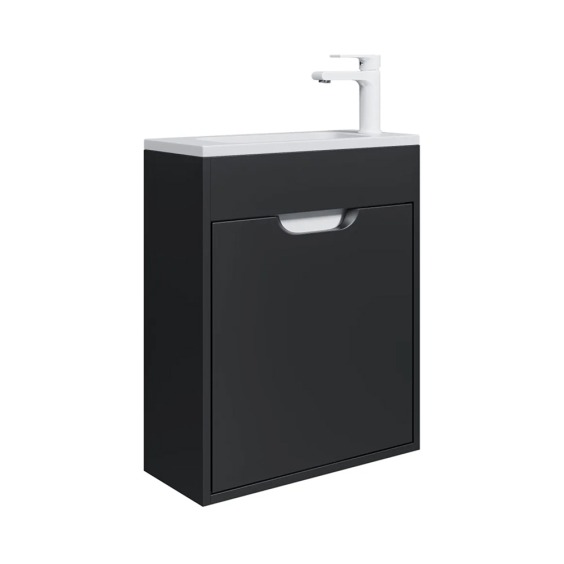 Тумба под раковину для ванной подвесная Uperwood Modul 50х21х60 см, черная матовая #2