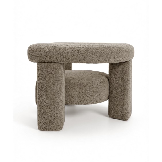 Мягкое кресло коричневое букле латте Стоун #5