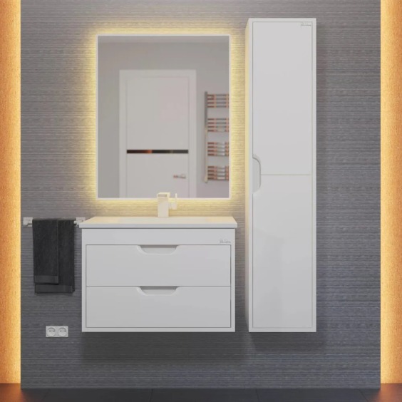 Тумба под раковину для ванной подвесная Uperwood Modul 61х44,4х55 см, белая матовая #8