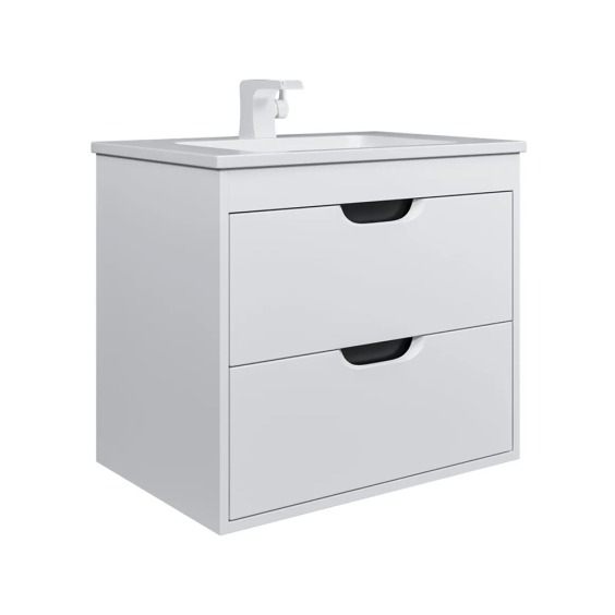 Тумба под раковину для ванной подвесная Uperwood Modul 61х44,4х55 см, белая/графит #2