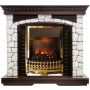 Каминокомплект Glasgow - Темный дуб / Белый с очагом Atherton