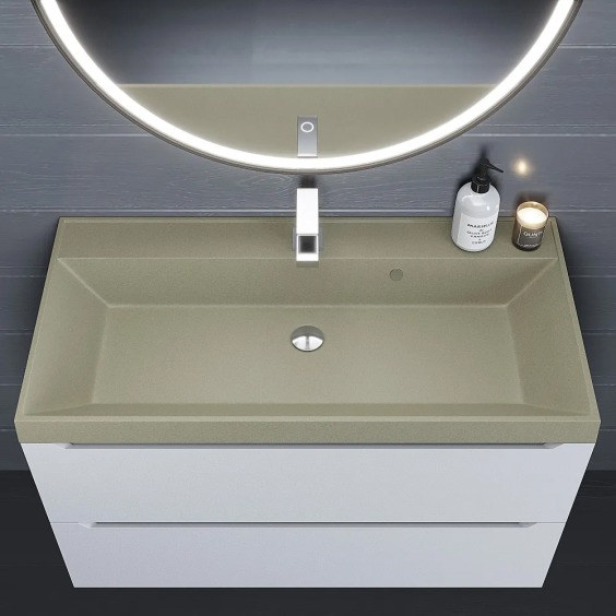 Раковина для ванной кварцевая Uperwood Classic Quartz 90х45х15 см, бежевая матовая, десерт #4